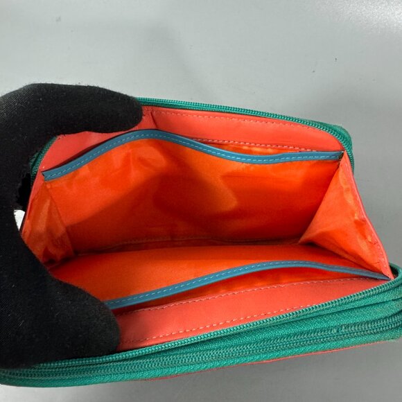 Mywalit Blue Leather Double Zip-Around Wallet - Picture 11 of 14